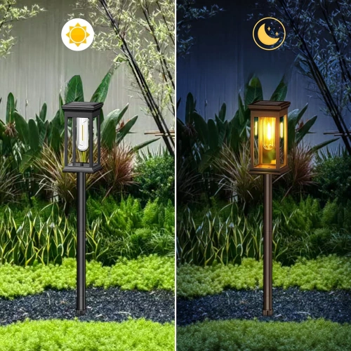 2x Solar-Gartenlampe LED | Elegante Säule 60 cm | HK-115A