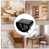 Smarter LED-Wecker mit 15-W-Qi-Ladegerät, Thermometer und 3 Alarmen | USB-Uhr fürs Schlafzimmer | SZ07-15W-BR
