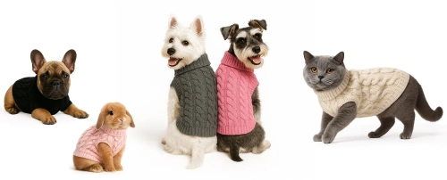 Weicher, elastischer Hundepullover, Katzenpullover | Größe M | Rollkragen, warm für Winter | PET-014M-black