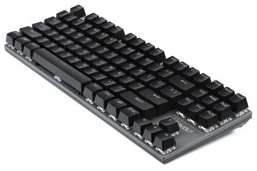 Gaming-Tastatur mit mechanischen Tasten und RGB-LED-Hintergrundbeleuchtung, TKL, blaue Schalter | T18