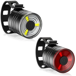 LED-Fahrradbeleuchtungsset | vorne und hinten, 3 Modi, kompakt | BK-L319