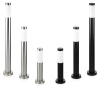 Gartenstehlampe, runder Pfosten für E27-Glühbirne | 230V Stromversorgung, Edelstahl | Inox, 90cm | LLR-90CM
