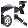 Solar-Gartenlampe LED mit Erdspieß | weiß, warmweißes Licht | Strahler SPOT | 250lm, 2200mAh, 4 LED | YNG-4LED