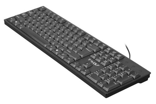 Flache kabelgebundene Tastatur mit Ziffernblock, flache Tasten, für das Büro, leise | T15