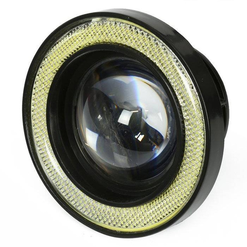 LED890 | 2-tlg. - Nebelscheinwerfer-Set mit eingebauten Angel Eyes LED DRL-Ringen | Tagfahrlicht | rund ø 89 mm