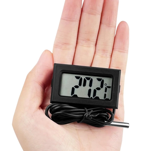 Digitales Thermometer | Mini-Messgerät mit wasserdichter Sonde | KTM-050-SCHWARZ