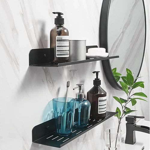 Schwarzes Regal für die Dusche 60cm | Hängeregal | BDS-L60CM-B | Metallregal für das Badezimmer