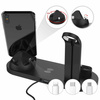 Wireless Dockingstation QI für Apple iPhone Airpods Watch | kabelloses Ladegerät 15W | 3 Stecker - USB-C / Lightning / Micro USB | WD-02