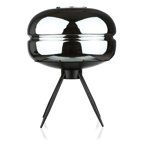 Stilvolle Nachttischlampe mit Glaslampenschirm | Moderne Glas-Tischlampe | BH-233-SCHWARZ