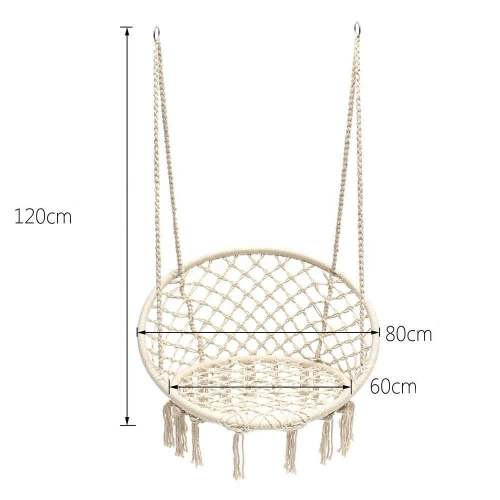 Hängesessel, Brasilianischer Stuhl, Korb, Schaukel, Hängematte | bis 120 kg | DY-A003-GREY