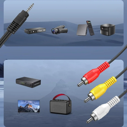 Audio-Video-Kabel | 3,5 mm TRRS Mini-Klinke auf 3× RCA, 1,5 m | AV-C1.5M-B