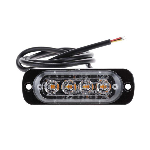 Warnleuchte 4 LED orange | Stroboskop | Umrißleuchte | 18 Beleuchtungsmodi | LED-04T-Y