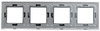 Vierfach-Rahmen-Set + 4x Schuko-Steckdose mit Erdung 230V | Gehärtetes Glas | Weiß | SC80-4
