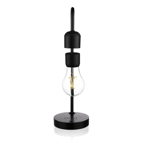 Schwebende magnetische Lampe | LED-Lampe mit induktivem Ladegerät | Nachtlicht | HX-S007S1-SCHWARZ