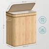 Holzkorb für Wäsche | Bambusbehälter für Spielzeug | Holzkorb für Kleidung | Zwei-Kammer-Wäschesammler für das Badezimmer | RYL-100L-LIBR