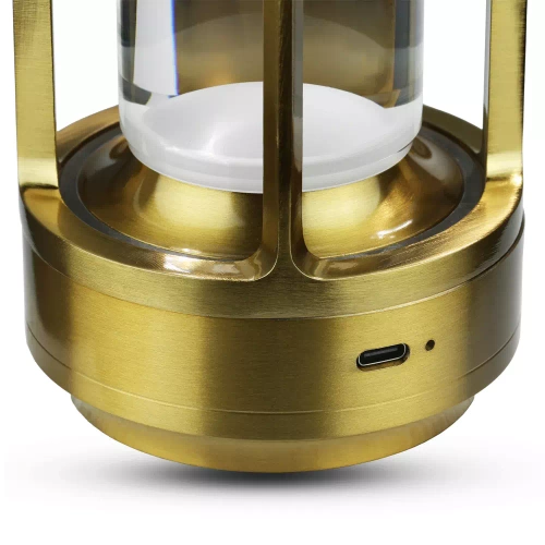 LED-Tischleuchte für Camping | integrierter Akku 2.000 mAh, Touch-Bedienfeld, 3 Lichtfarben, dimmbar | gold | HJA27