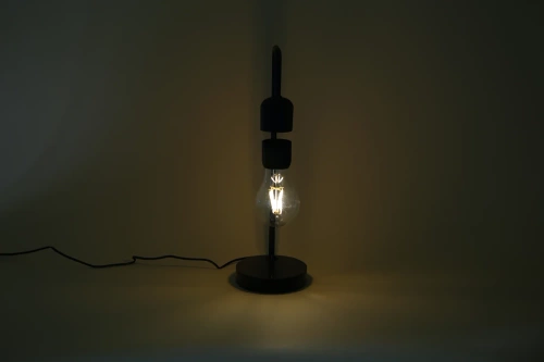 Schwebende magnetische Lampe | LED-Lampe mit induktivem Ladegerät | Nachtlicht | HX-S007S1-SCHWARZ