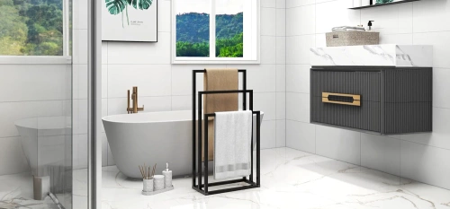 Handtuchhalter, dreifach | 45 cm | schwarz | TRF-450-BLACK