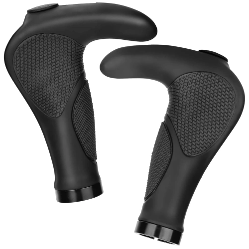 Ergonomische Fahrradgriffe | Rutschfeste TPR-Gummigriffe | BHD-233-BK