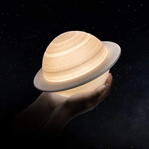 Tischlampe in Form von Saturn | Nachtlicht mit RGB-Fernbedienung | Farbwechselnde Kinderlampe | XK-D13