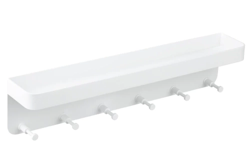 Metallischer Schlüsselhalter mit Regal | Weißer Kleiderhaken | Hakenleiste | ZW-J26-WHITE