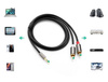 Kabel Jack <> 2x RCA (Chinch) | vergoldete Anschlüsse | HQ | AC-3-3M-Silver
