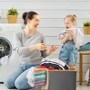 Wäschekorb | Faltbarer Wäschesack | Stoffspielzeugbehälter | Accessoire-Organizer | OCF-405-GREY