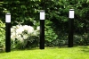 Stehlampe für den Garten, quadratischer Pfosten für E27 Glühbirne | 230V Stromversorgung, Edelstahl | Mattschwarz, 90cm | LLF-90CM