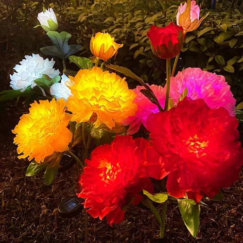 Solarblume | Solar-LED-Gartenlaterne Peonia in Rosa | 80 cm, 600 mAh | FLD-10-PINK