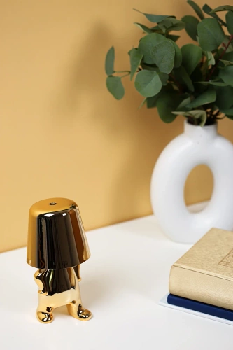 LED-Tischleuchte | moderne Nachttischleuchte mit integriertem Akku und Touch-Bedienung | gold | HJA23-F-GOLD