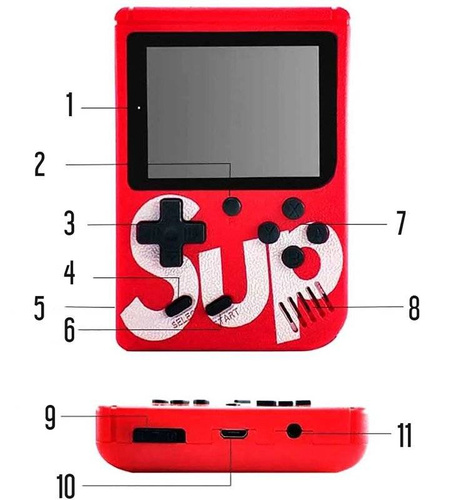 Retro-Spielkonsole | tragbar, mit Controller, 400 Spiele, 3.0 Zoll Display | RS400-Double