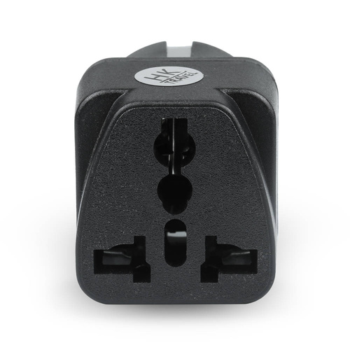 Universeller Netzadapter, Reisestecker mit UK/USA/CN-Steckdosen zu EU/PL-Steckdosen | Schwarz | AD-DE89