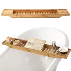 Bambus-Badewannenablage | Aufsatz | Badezimmer-Organizer | Home Spa | BBR-683