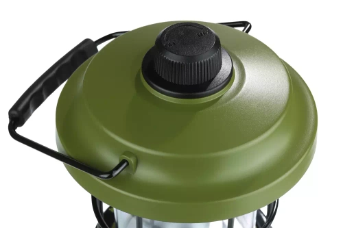LED Campinglaterne im Retro-Stil mit Powerbank-Funktion | Stufenlose Helligkeits- und Farbregelung | 3000mAh, 20-260lm, 5-120h, IPX6 | Grün | MY-880