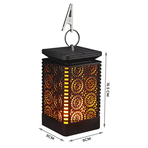 Garten Solar-LED-Laterne Fackel-Lampion Laterne | 17cm 600mAh Flammeneffekt | Solarlampe - Tischfackel SMF-12LED