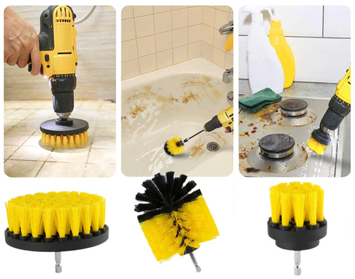 Reinigungsbürsten-Set | 3 Stück, für Bohrmaschine oder Akkuschrauber | R001