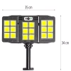 Garten Solar-LED-Lampe mit Bewegungs- und Dämmerungssensor IP65 | 3 verstellbare Panels | 360 LED-COB-Lampen | IR-Fernbedienung | LD-W786