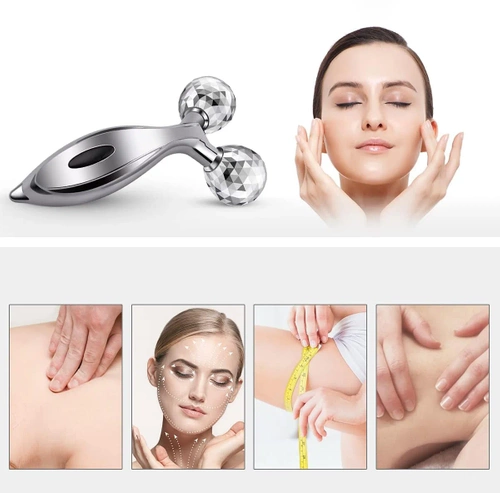 Gesichtsmassagegerät | Rotierender Gesichts- und Körperroller | AL-306B-SILVER