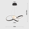 LED-Hängeleuchte 60W | Stilvolle Mond-3D-Lampe | RLT-50CM-60W-B