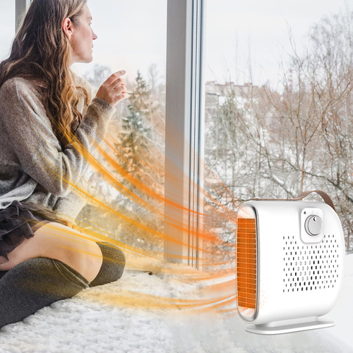 Elektrischer Retro-Heizkörper, Mini-Heizlüfter, Heizlüfter | 2 Geschwindigkeiten | 500 W | Weiß | JM-115