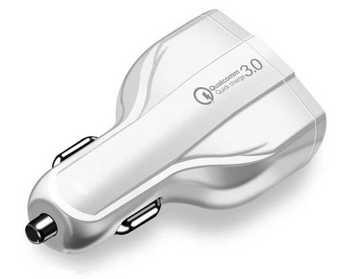 Schnellladegerät fürs Auto 2x USB 1x Typ-C | Schnellladung Quick Charge 3.0 | Umgebungs-LED | CA-005