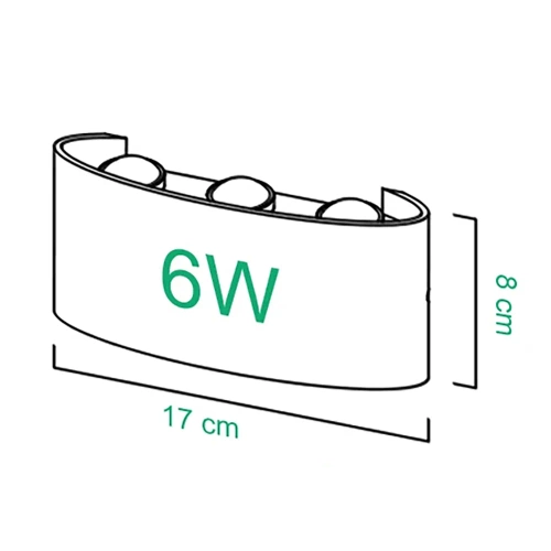 Gartenlampe, LED-Außenwandleuchte | oben - unten | 6W, IP65 | BD-C041-6W