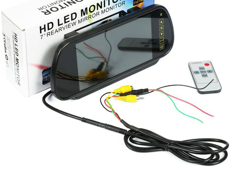 Monitor 7" im Rückspiegel PZ707 mit TFT LCD Fernbedienung 12V | PZ707