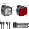 USB LED Fahrradlicht Set vorne + hinten | Wasserdichte Fahrradlichter | BK-L325