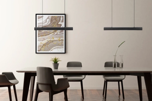 Moderne rechteckige Pendelleuchte | Fernbedienung | LED | schwarz | SX41-60CM-24W-BK