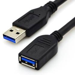 USB 3.0 Verlängerungskabel | Stecker männlich + weiblich | 2 Meter | UE3.0-2M-Schwarz