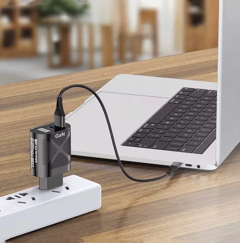 Schnellladegerät Netzteil 65W mit USB- und PD 3.0-Anschlüssen (USB-C) | BK-389-GAN