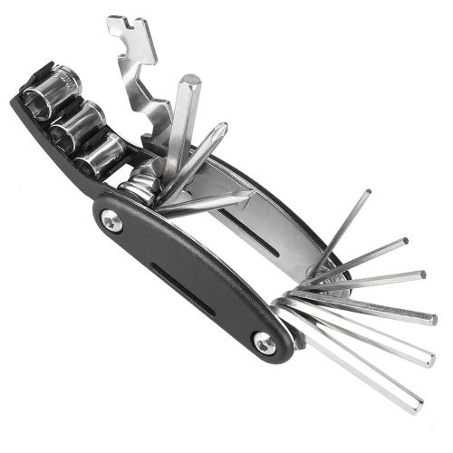 Fahrrad-Multitool - Inbusschlüssel, Aufsätze, Steckschlüssel | Werkzeuge 16-in-1 | Schlüsselset | MFT-16in1