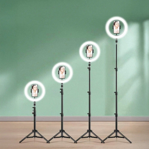 26 cm LED-Ringlicht mit 210 cm Stativ | Make-up-, Streaming- und Aufnahmeset mit Telefonhalterung |
