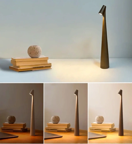 Tischleuchte | 33,5 cm | kabellose Nachttischleuchte mit integriertem Akku, Touch-Bedienung | orange | HMS-355-ORANGE